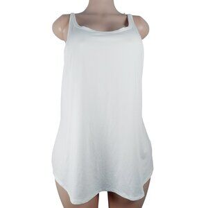 Nike Women's White Dri-FIT Deep Back Scoop Neck Tank Top Size 1X Plus